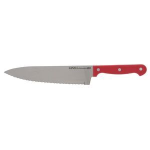 GINSU 8" Chef Knife with Stainless Steel Blade with Red Handle Dishwasher Safe